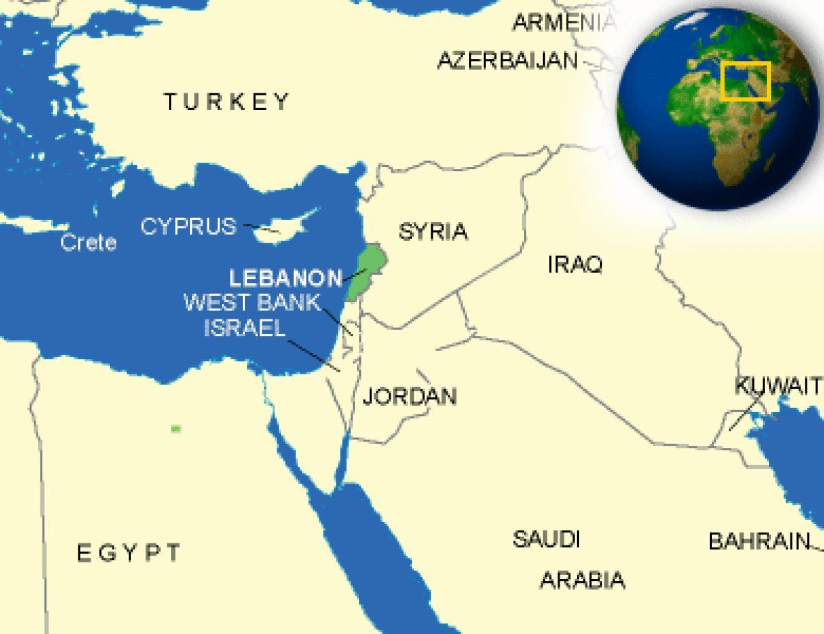 Lebanon sa mapa