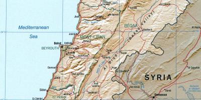 Mapa ng Lebanon heograpiya