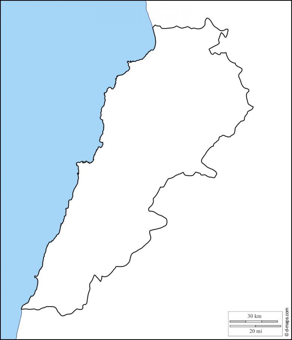 blangkong mapa ng Lebanon