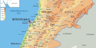 Mapa ng Lebanon pisikal na