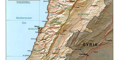 Mapa ng Lebanon topographic